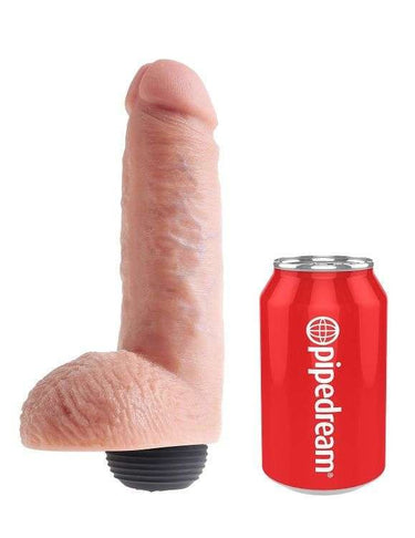 Dildo realistico con eiaculazione manuale - King Cock 20 cm con testicoli